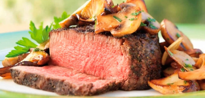Tea-rubbed Filet Mignon with Buttery Mushrooms