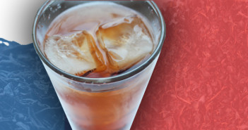 Iced Tea with Red white & blue background
