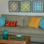 sofa and cushions